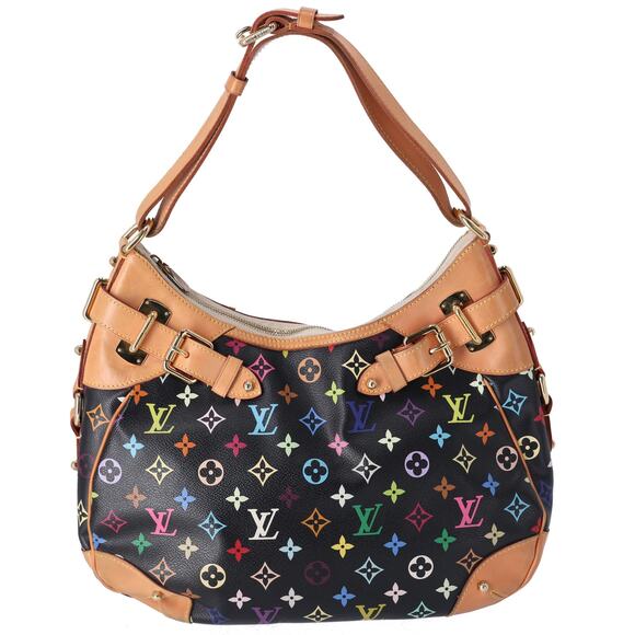 Louis Vuitton x Murakami Greta Monogram Multicolore Shoulder Bag M40196 Black - Picture 1 of 8